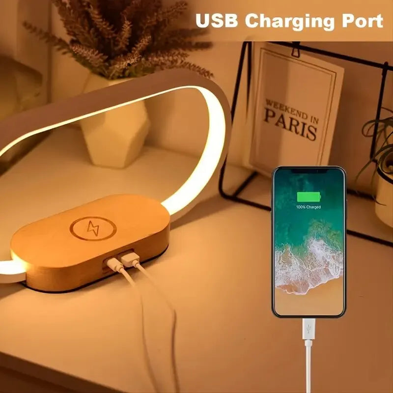 Wireless Charger, Clock  and LED Desk Lamp