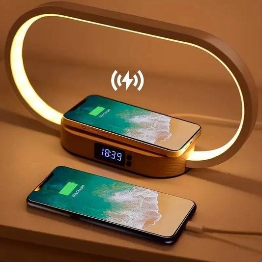 Wireless Charger, Clock  and LED Desk Lamp