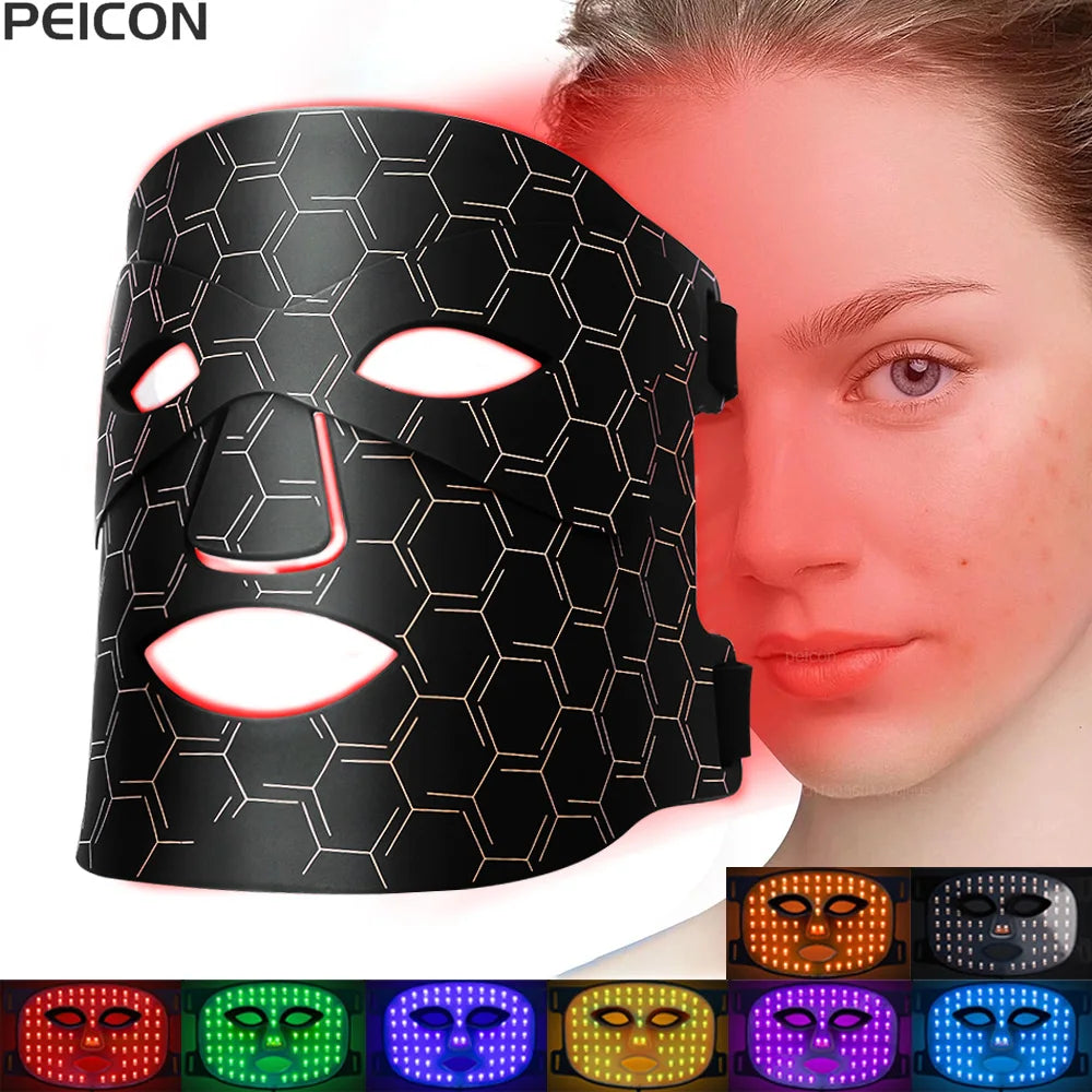 8 Farben LED -Gesichtsmaske mit Rotlichttherapie